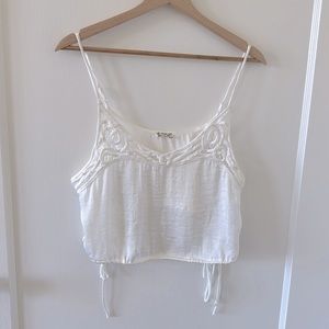Free people lace and silk crop top